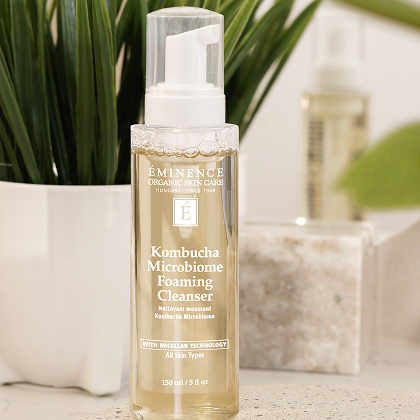 Eminence Organics Kombucha Microbiome Foaming Cleanser Instagram Post